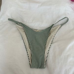 Zulu & Zephyr Green Stripped High Waisted Bikini Bottoms Size 2